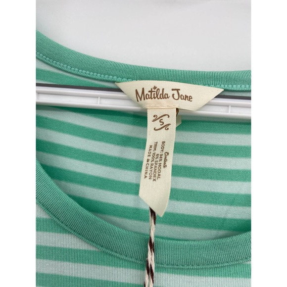 Matilda Jane Striped + Dot Peplum Ruffle Tunic Top NEW Size S - Picture 2 of 5